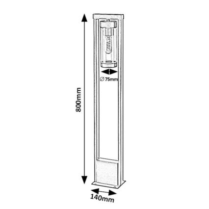 Rabalux - Lampada da esterno 1xE27/12W/230V IP44