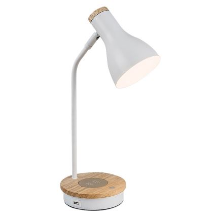 Rabalux - Lampada da tavolo touch dimmerabile con ricarica wireless 1xE14/25W/230V albero di caucciù