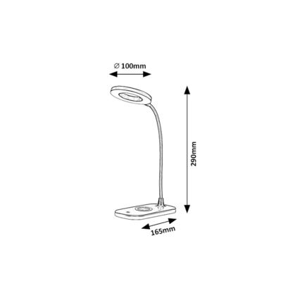 Rabalux - LED Lampada da tavolo touch dimmerabile con ricarica wireless LED/5W/5V 2700-6000K nero