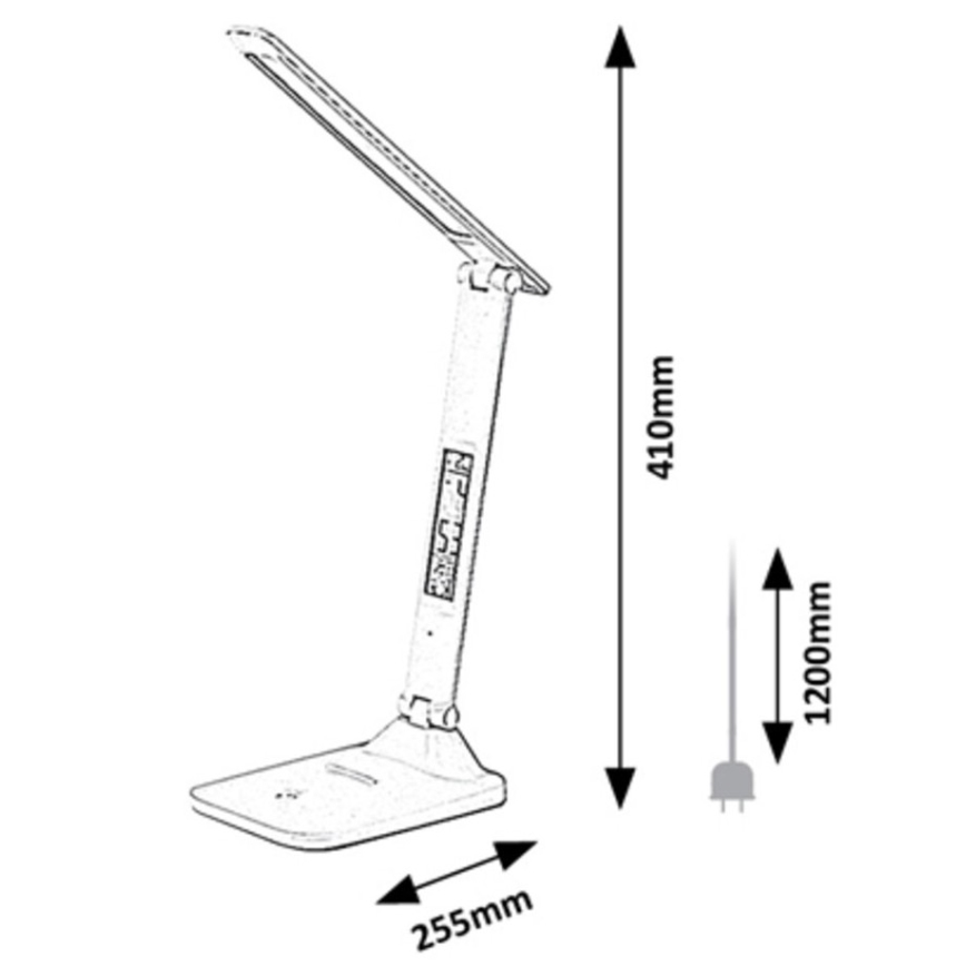 Rabalux - Lampada da tavolo LED dimmerabile con display LED/5W/5V 2600mAh 3000-6000K