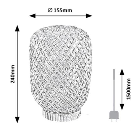 Rabalux - Lampada da tavolo 1xE14/25W/230V rattan