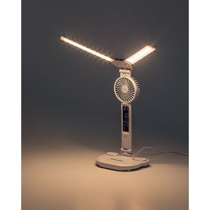 Rabalux - Lampada da tavolo LED dimmerabile con ventilatore e display LED/7W/5V 3000/4000/6500K