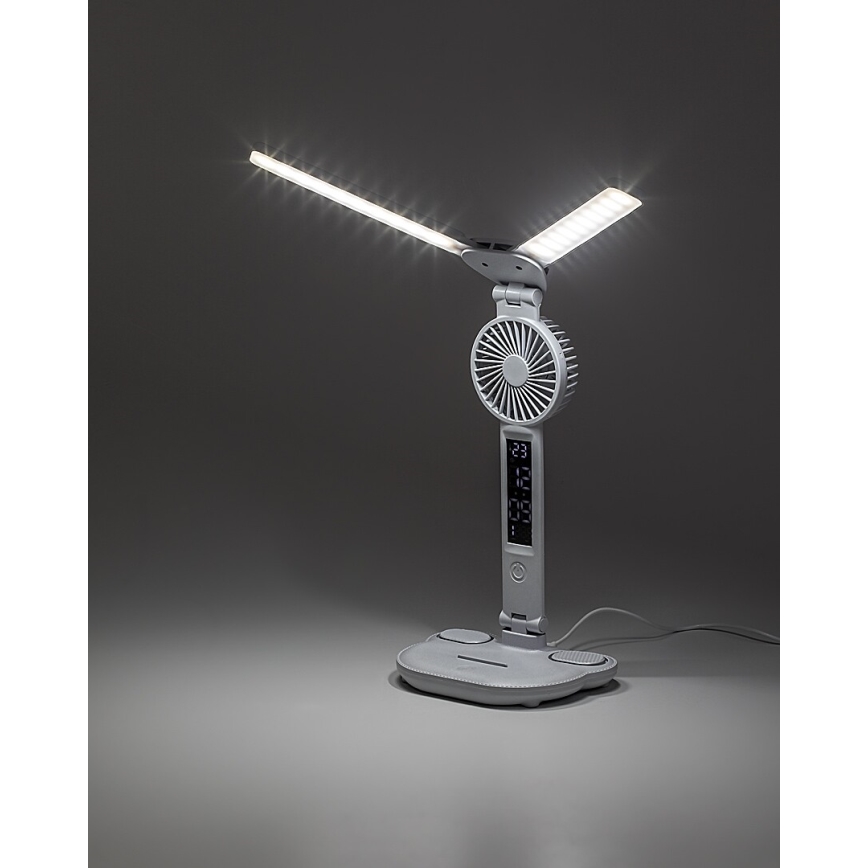Rabalux - Lampada da tavolo LED dimmerabile con ventilatore e display LED/7W/5V 3000/4000/6500K