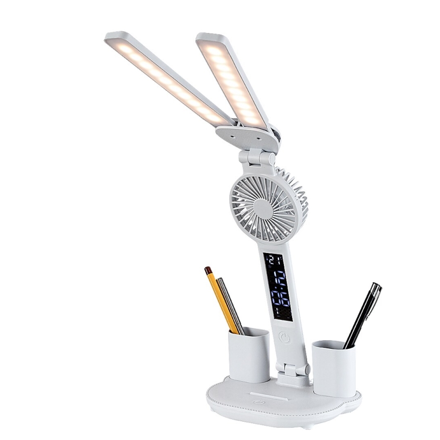 Rabalux - Lampada da tavolo LED dimmerabile con ventilatore e display LED/7W/5V 3000/4000/6500K