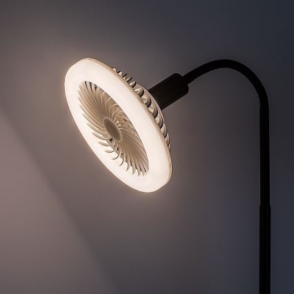 Rabalux - Lampada da terra LED dimmerabile con ventilatore 1xE27/16W/230V 3000-6500K