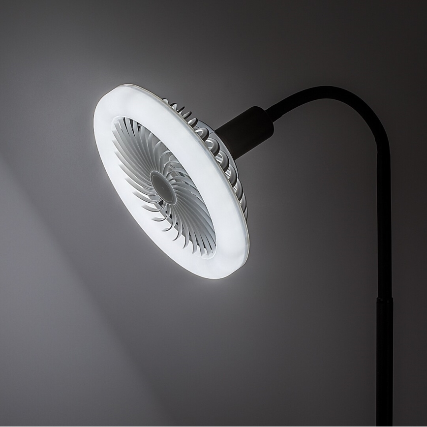Rabalux - Lampada da terra LED dimmerabile con ventilatore 1xE27/16W/230V 3000-6500K + telecomando