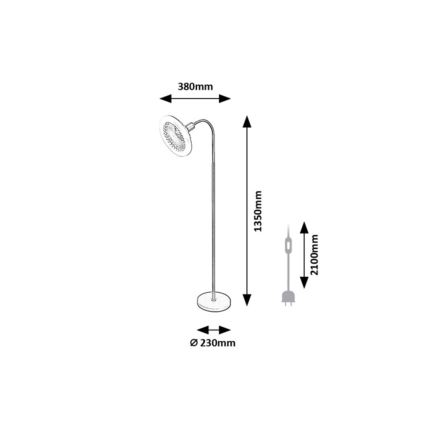Rabalux - Lampada da terra LED dimmerabile con ventilatore 1xE27/16W/230V 3000-6500K + telecomando