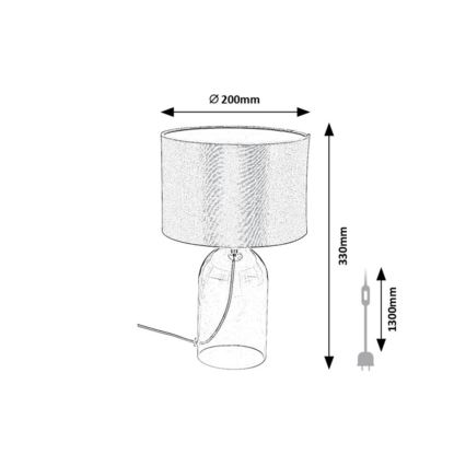 Rabalux - Lampada da tavolo 1x E14/40W/230V Ø 20 cm
