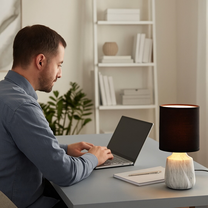 Rabalux - Lampada da tavolo 1xE14/40W/230V nero/effetto marmo