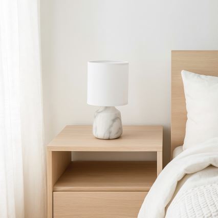 Rabalux - Lampada da tavolo 1xE14/40W/230V bianca/effetto marmo