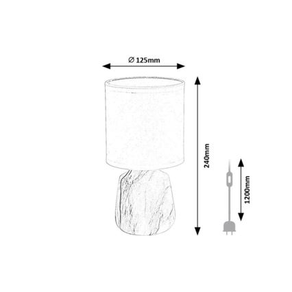 Rabalux - Lampada da tavolo 1xE14/40W/230V bianca/effetto marmo