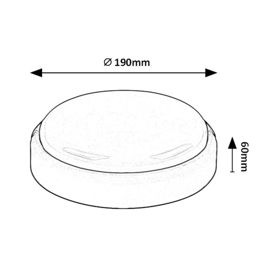 Rabalux - Plafoniera LED da esterno LED/15W/230V IP54 nero