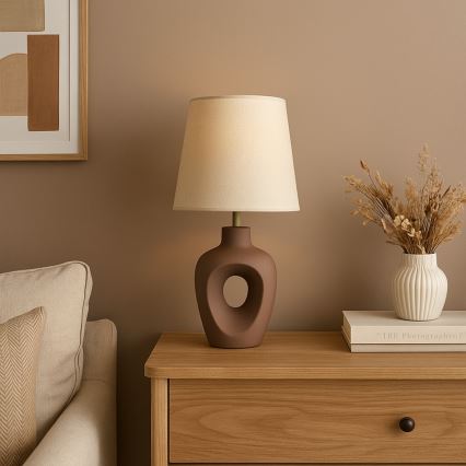 Rabalux - Lampada da tavolo 1xE14/25W/230V marrone/crema