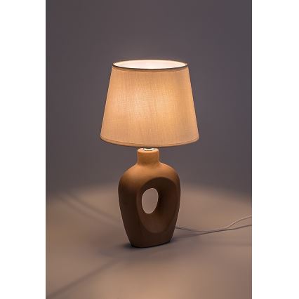 Rabalux - Lampada da tavolo 1xE14/25W/230V marrone/crema