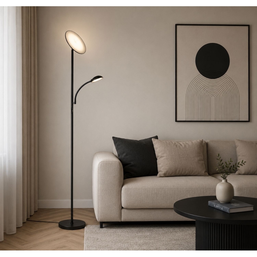 Rabalux - Lampada da terra LED dimmerabile LED/23W/230V 3000/4200/6500 nera