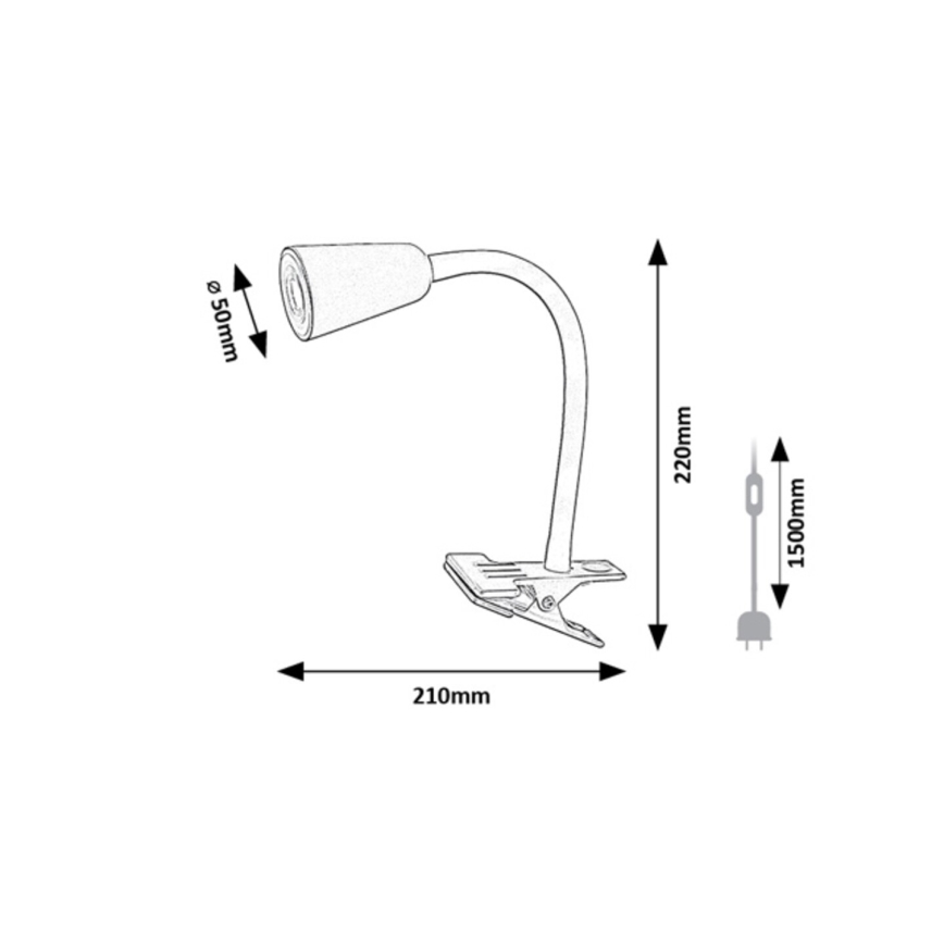 Rabalux - Lampada da tavolo con morsetto 1xGU10/7W/230V arancione
