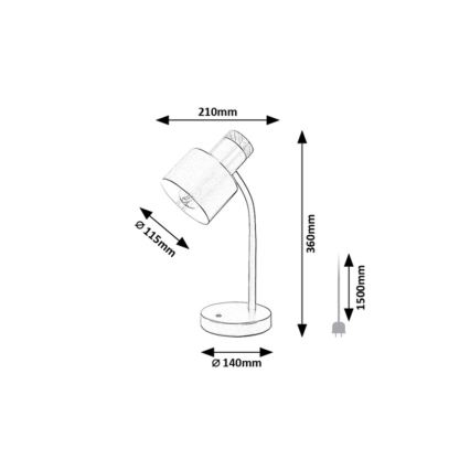 Rabalux - Lampada da tavolo 1xE27/20W/230V nera