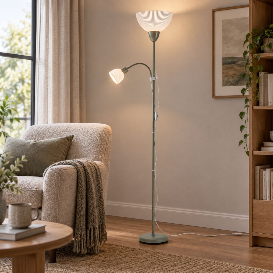 Rabalux - Lampada da terra 1xE27/60W/230V + 1xE14/25W verde