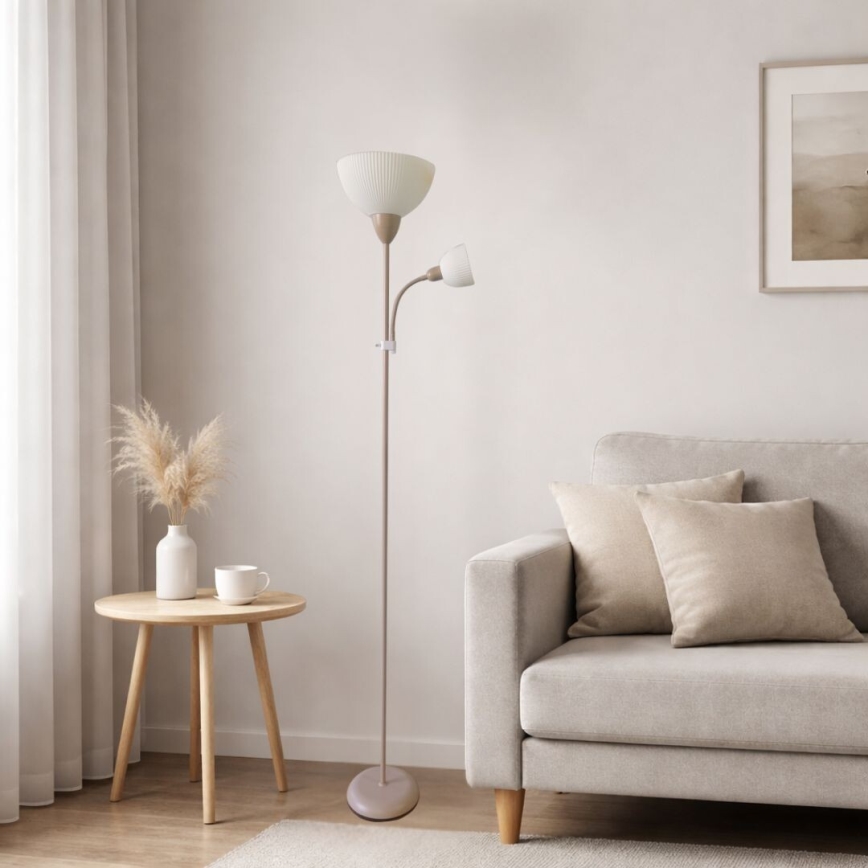 Rabalux - Lampada da terra 1xE27/60W/230V + 1xE14/25W beige