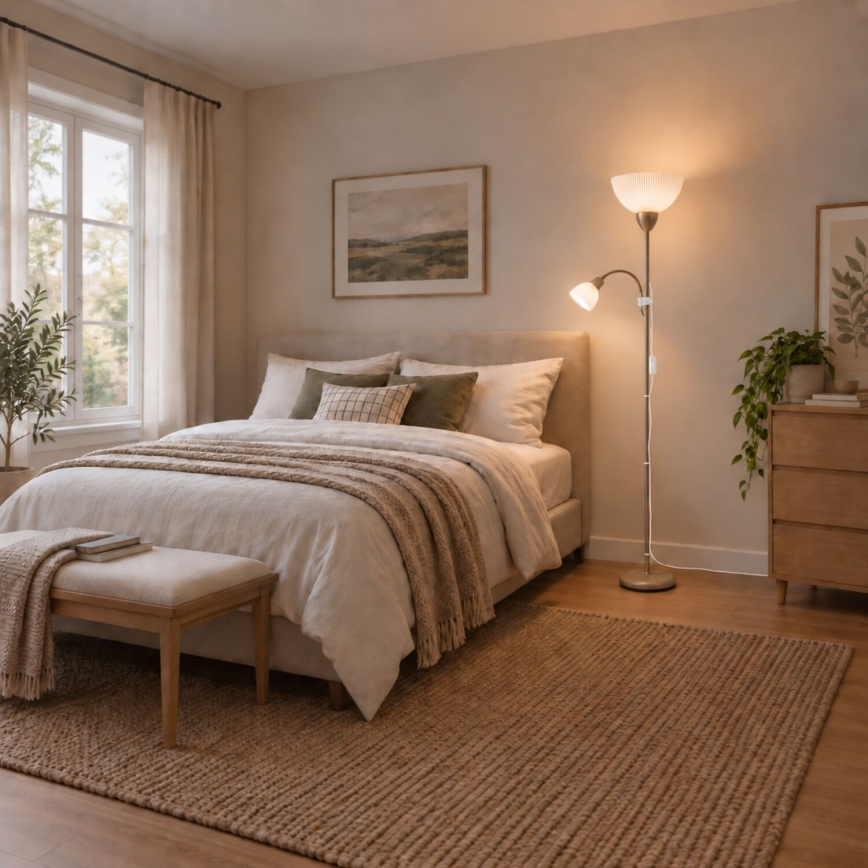 Rabalux - Lampada da terra 1xE27/60W/230V + 1xE14/25W beige