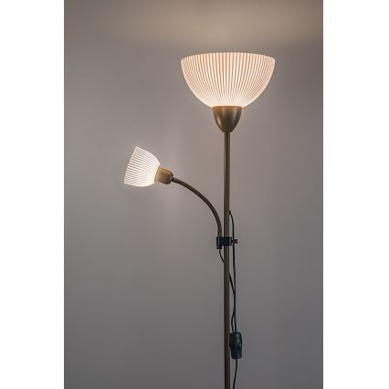 Rabalux - Lampada da terra 1xE27/60W/230V + 1xE14/25W beige