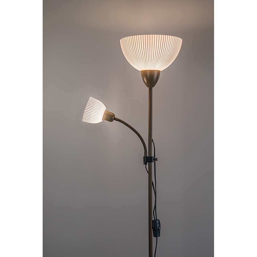 Rabalux - Lampada da terra 1xE27/60W/230V + 1xE14/25W beige