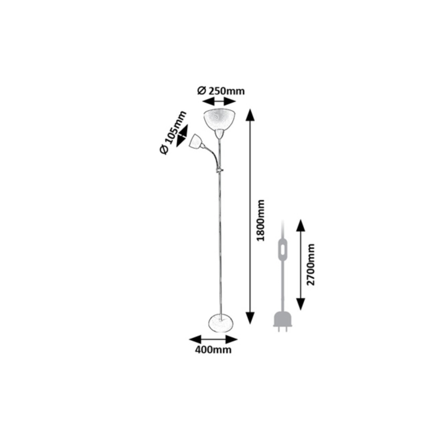 Rabalux - Lampada da terra 1xE27/60W/230V + 1xE14/25W beige