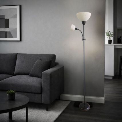 Rabalux - Lampada da terra 1xE27/60W/230V + 1xE14/25W nera