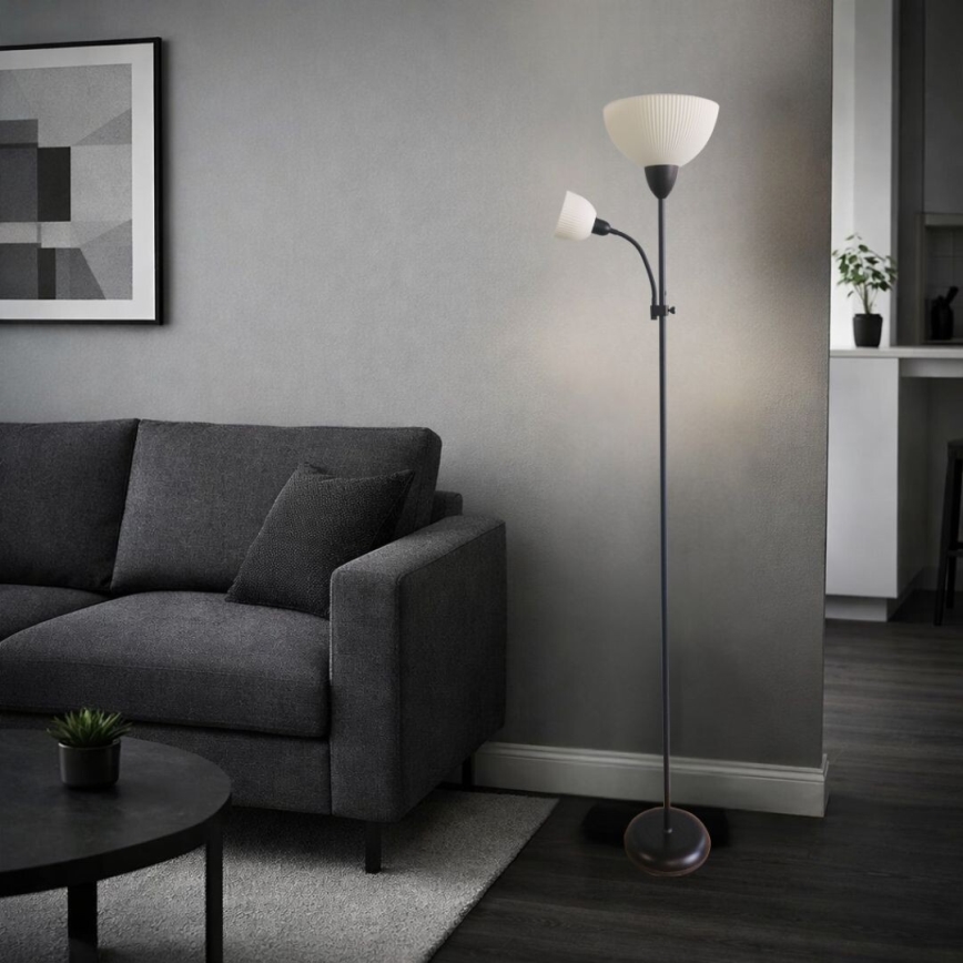 Rabalux - Lampada da terra 1xE27/60W/230V + 1xE14/25W nera