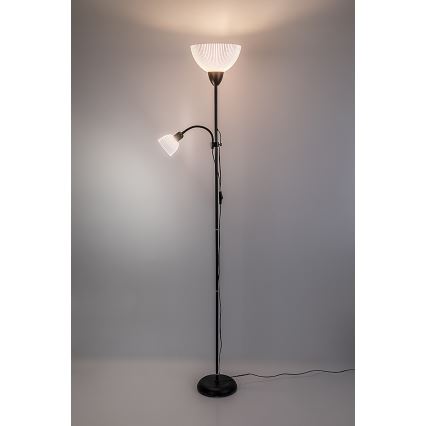 Rabalux - Lampada da terra 1xE27/60W/230V + 1xE14/25W nera