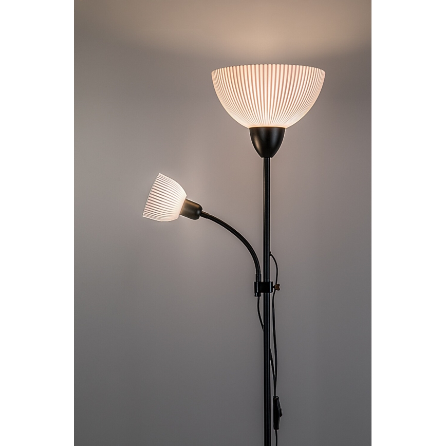Rabalux - Lampada da terra 1xE27/60W/230V + 1xE14/25W nera