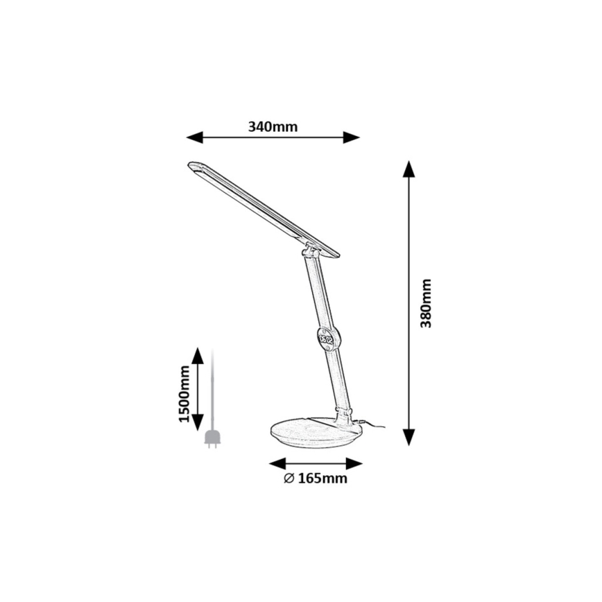 Rabalux - Lampada da tavolo LED dimmerabile con funzione Touch con un display LED/9W/230V 3000/4000/6500K