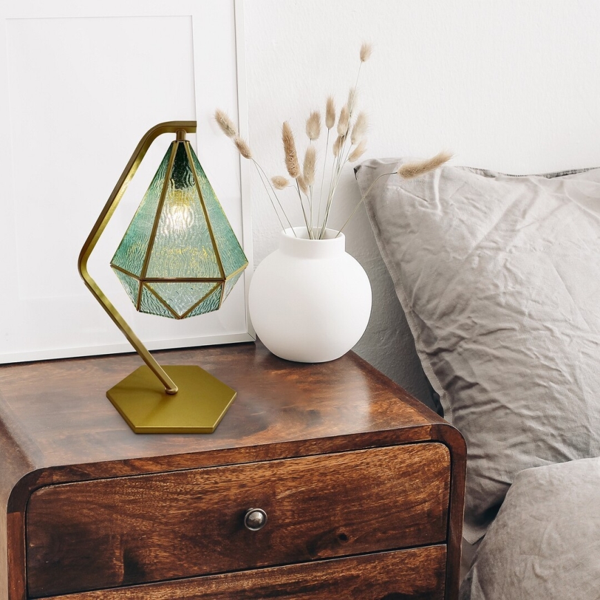 Rabalux - Tiffany vetro colorato lampada da tavolo 1xE14/40W/230V oro/blu