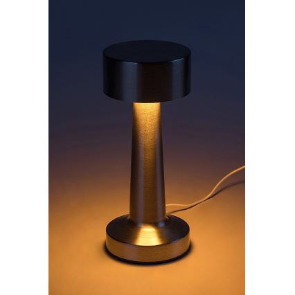 Rabalux - LED Lampada da tavolo ricaricabile LED/2,7W/5V 1200mAh 3000/4000/6000K cromo opaco