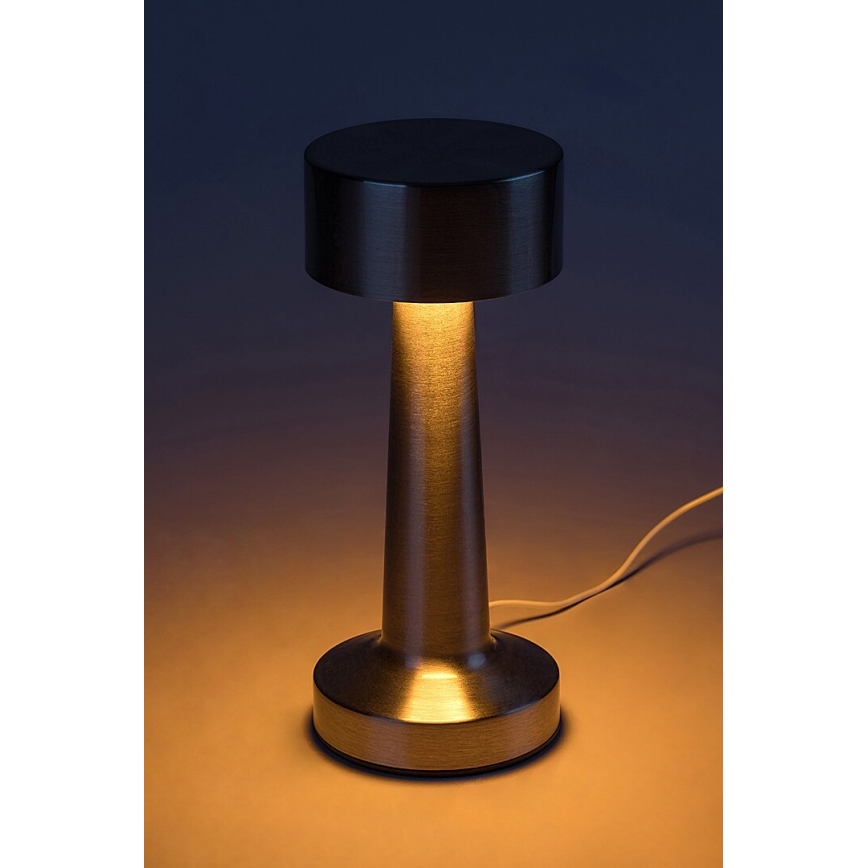 Rabalux - LED Lampada da tavolo ricaricabile LED/2,7W/5V 1200mAh 3000/4000/6000K cromo opaco