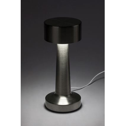 Rabalux - LED Lampada da tavolo ricaricabile LED/2,7W/5V 1200mAh 3000/4000/6000K cromo opaco