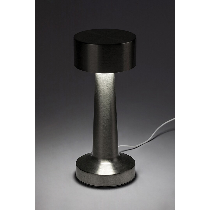 Rabalux - LED Lampada da tavolo ricaricabile LED/2,7W/5V 1200mAh 3000/4000/6000K cromo opaco