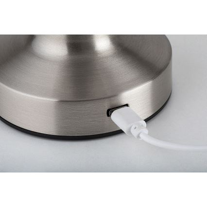 Rabalux - LED Lampada da tavolo ricaricabile LED/2,7W/5V 1200mAh 3000/4000/6000K cromo opaco