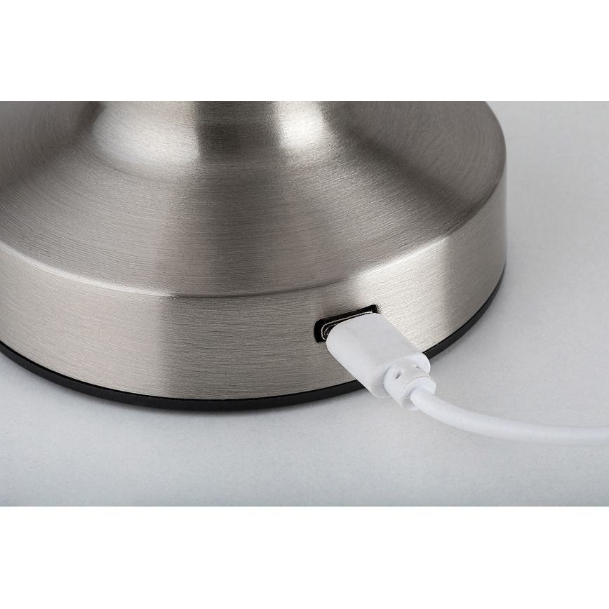 Rabalux - LED Lampada da tavolo ricaricabile LED/2,7W/5V 1200mAh 3000/4000/6000K cromo opaco
