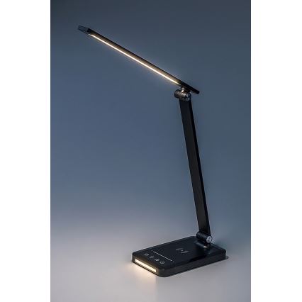 Rabalux 74213 - LED Dimmerabile flexible lampada da tavolo con ricarica wireless QI e USB LED/5W/5V 3000-6500K