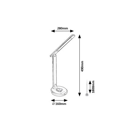 Rabalux - LED RGB Lampada da tavolo touch dimmerabile LED/6W/230V 3000/4000/5000K nero