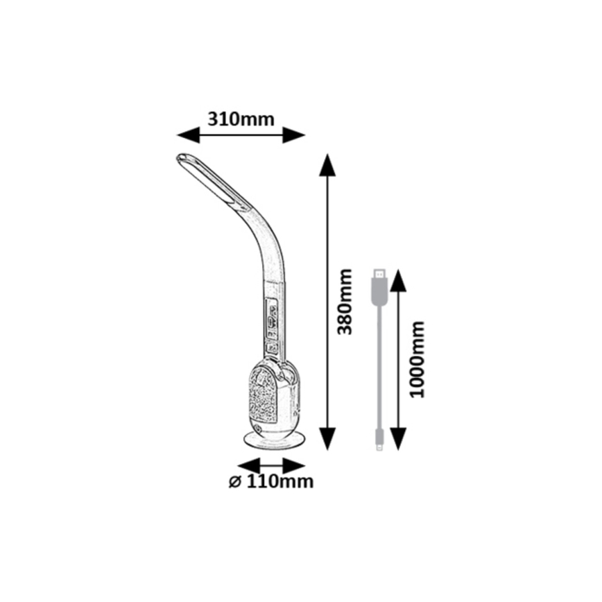 Rabalux - LED RGB Lampada da tavolo dimmerabile LED/5W/230V nero