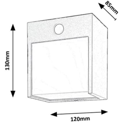 Rabalux -LED Applique da esterno con sensore LED/12W/230V IP44