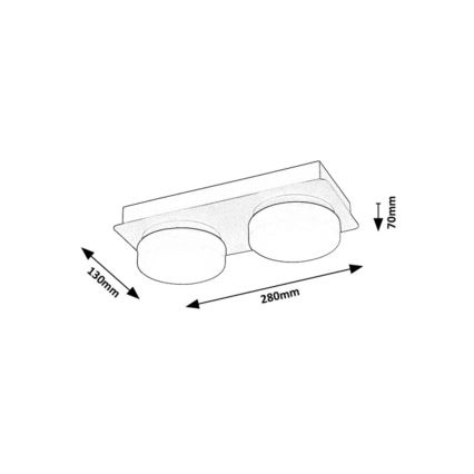 Rabalux - Plafoniera LED da bagno 2xLED/5,5W/230V IP44 nero