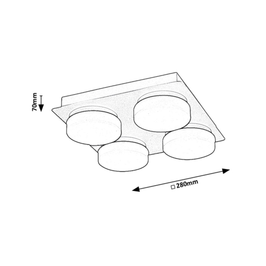 Rabalux - Plafoniera LED da bagno 4xLED/5,2W/230V IP44 nero