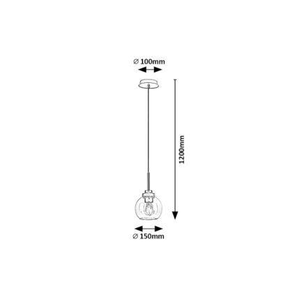 Rabalux - Lampadario da bagno a filo 1xE27/15W/230V nero IP44