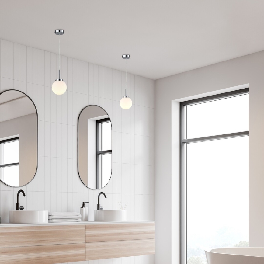 Rabalux - Lampadario da bagno a cavo 1xE14/40W/230V IP44 cromo lucido