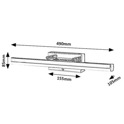 Rabalux - LED Dimmerabile touch specchio illuminazione LED/13W/230V IP44 3000/4000/6000K 49 cm