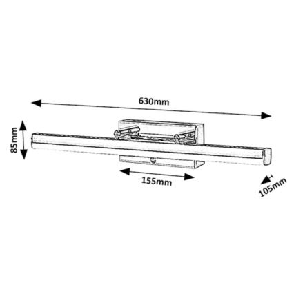 Rabalux - LED Dimmerabile touch specchio illuminazione LED/20W/230V IP44 3000/4000/6000K 63 cm