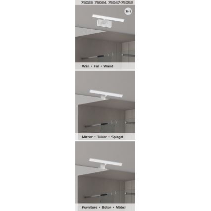 Rabalux - Lampada LED per specchio da bagno, 6W/230V, IP44, 30 cm, cromo lucido